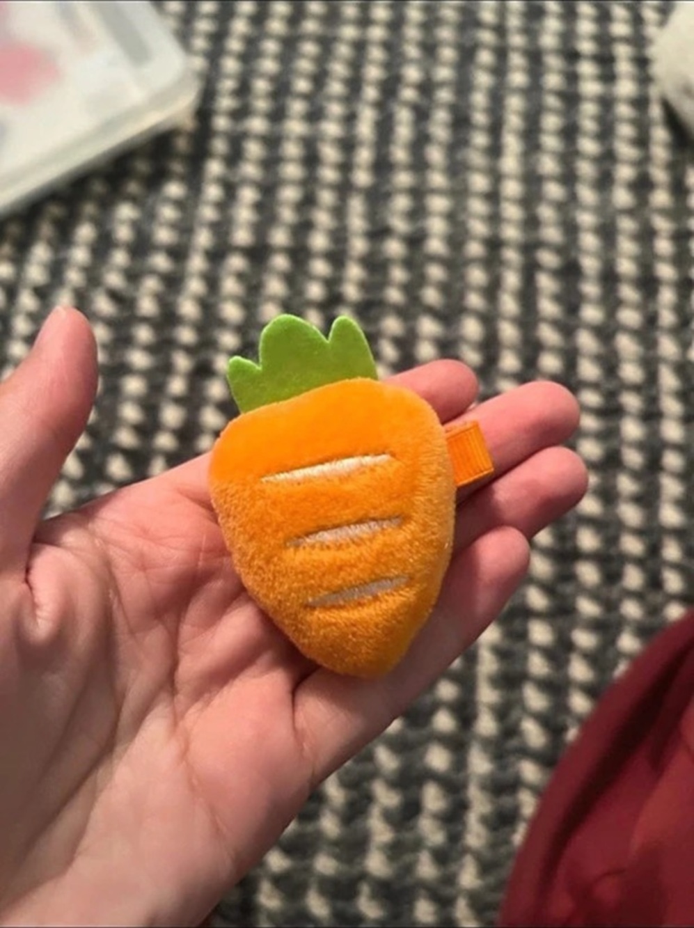 Carrot Hair Clip in Orange & Green